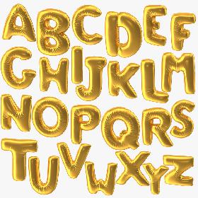 3D Foil Balloon Letters Gold